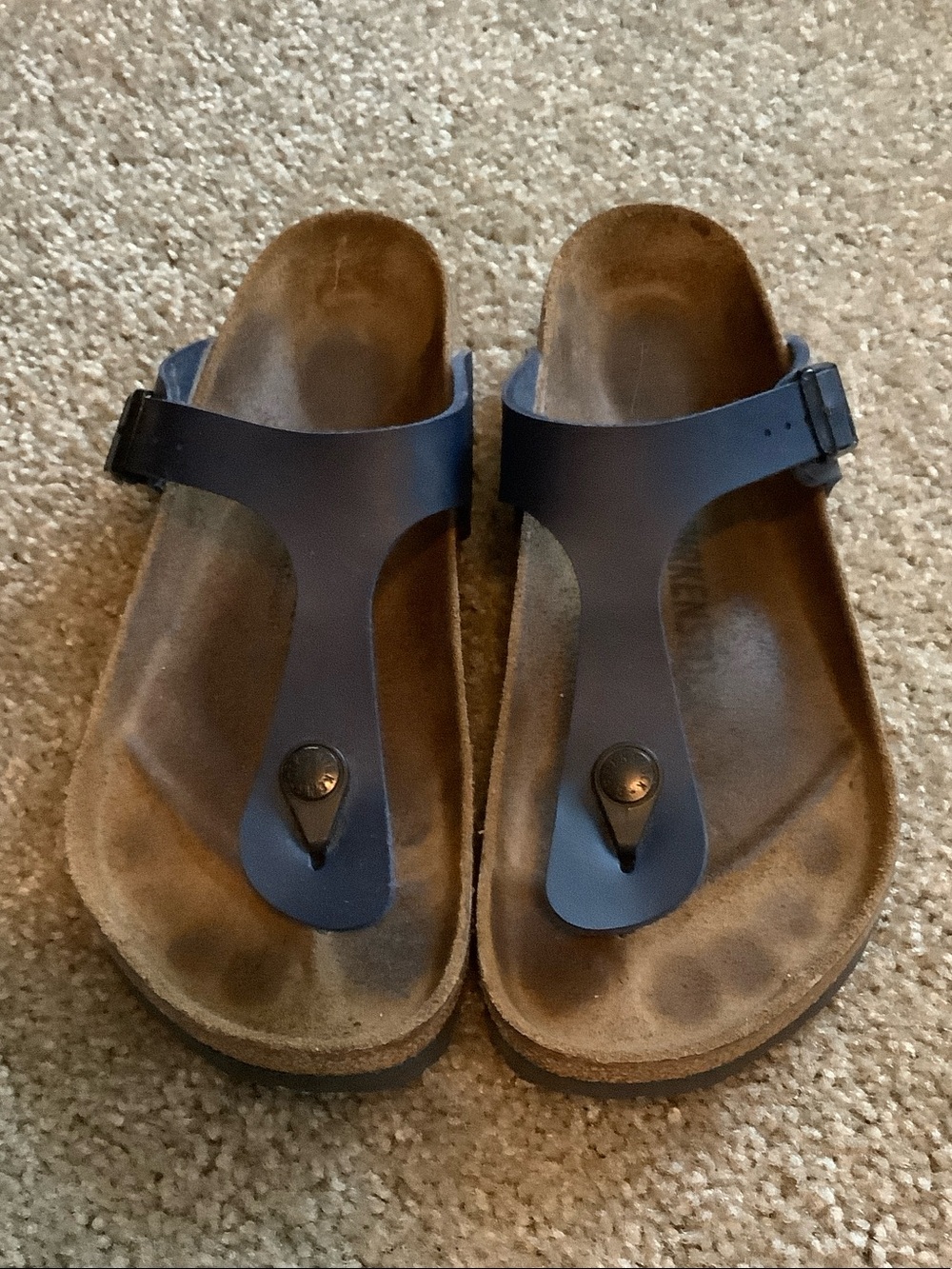 Birkenstock Navy Blue Thong Sandals - Casual Slip-On Sz 38